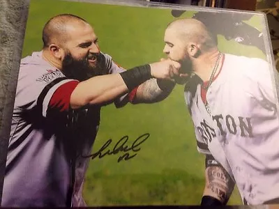 Mike Napoli Signed 8x10 Photo Beard Pull 2013 Boston Redsox Ws Champs Auto • $54