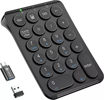 Iclever Number Pad 2.4G USB Keypad Numpad With USB-C Rechargeable Metal Built • $26.19
