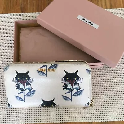 Miumiu Cat Pattern Wallet Multicolor Shipped From Japan • $75