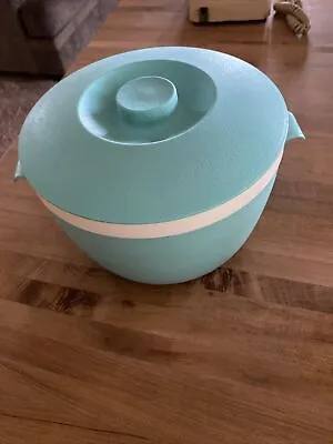 Vintage Bolero Therm-o-ware 8  Turquoise Ice Bucket Or Bowl W/lid • $11