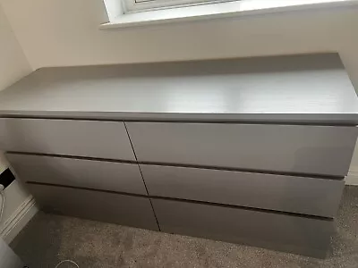 Ikea Malm Chest Of 6 Drawers Grey. Reluctant Sale Due To Relocation • £100