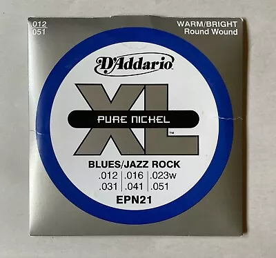D'Addario EPN21 Pure Nickel Blues Jazz Electric Guitar Strings 12-51 Round Wound • $3.40