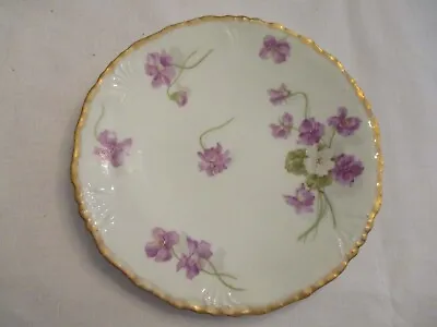 J. Pouyat JPL Limoges Violets 8 1/2  Plate • $12