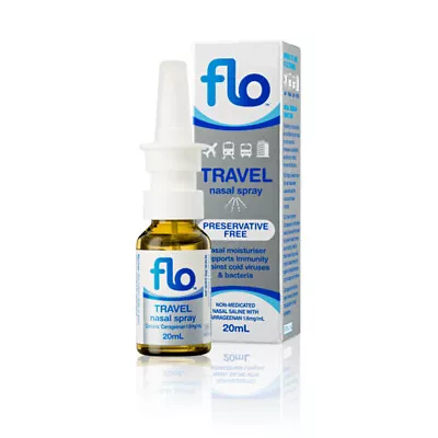 Flo Travel Moisturising Nasal Wash Spray Preservative-free Saline Solution 20mL • $21.13