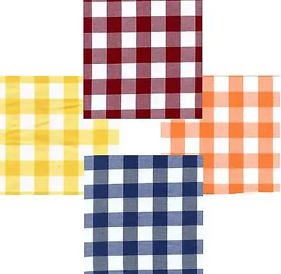 Gingham Poly Cotton Check Table Cloth Cover - Various Colours  • £9.49