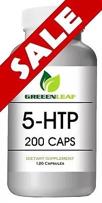 5-HTP 200mg 120 Capsules (5-Hydroxytryptophan) Gluten Free Non-GMO Green Leaf • $16.89