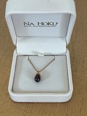 RARE Na Hoku Hawaii Brown Chocolate Pearl Plumeria Pendant 14K Gold Necklace • $500