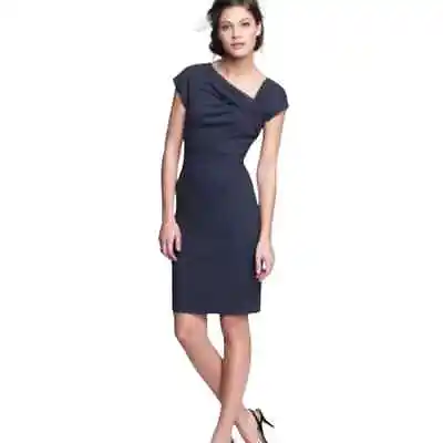 J Crew Navy Origami Wool Sheath Dress Women's 4 • $55