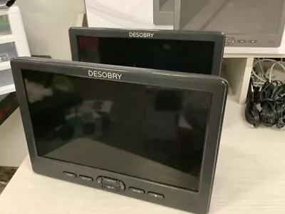 DESOBRY 10.5  Portable Rechargeable Dual Screen DVD Player + Car Headrest Mounts • $69.99