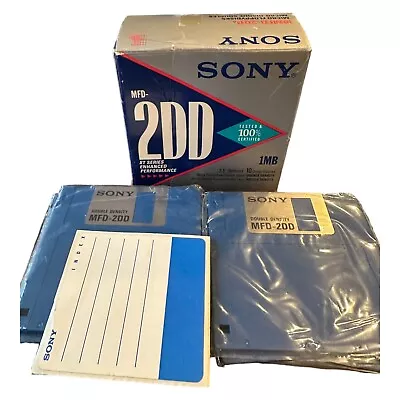 SONY MFD-2DD 3.5  Micro Floppy Disk 1MB Double Density 8 Pack Open Box • $18.99