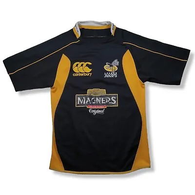 LONDON WASPS Rugby Shirt Men's Small CANTERBURY 2007/2008 07/08 Black Magners • £12.99
