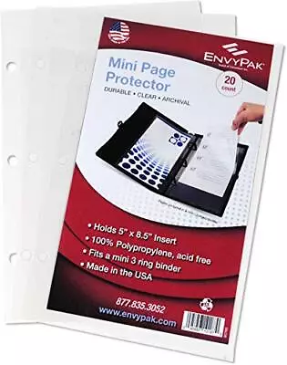 Mini Binder Page Protector - Holds 5 X 8.5 Inch Sheets - 3 Hole Punched - Pac... • $18.25