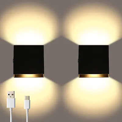 Wall Light Dimmable Touch Up Down Wall Light Rechargeable Uplighter Downlighter • £17.72