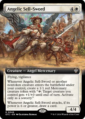 MTG Angelic Sell-Sword Extended Art  - Outlaws Of Thunder Junction Commander • $2.69