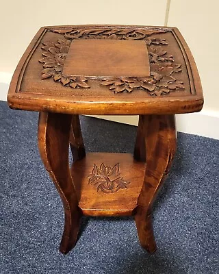 Antique 1885 - 1905 Liberty & Co Japanese Fruitwood Carved Lamp TableJardinier • £240
