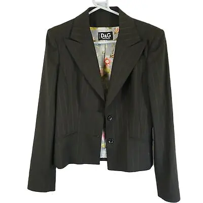 D&G Dolce & Gabbana Brown Striped Blazer/Jacket & Trousers 2 Piece Suit • £100