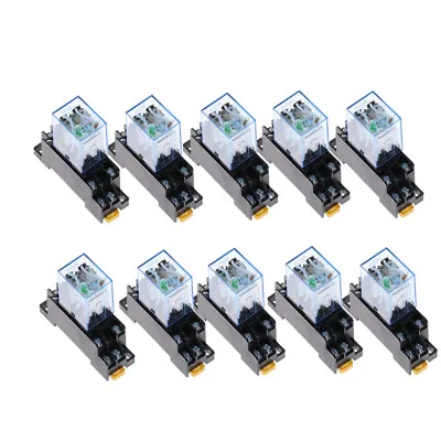 10Pcs Relay LY2NJ 220V AC Small Relay 10A 8PIN Coil DPDT With Socket Base • $24.23