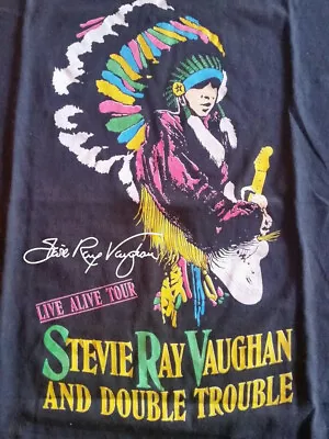 Vintage Stevie Ray Vaughan Live Alive Tour Cotton Black All Size Shirt • $19.93