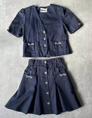 Michael De Lean Jacket & Skirt Girls Sailor Suit Vintage Made In England Age 8 • £24.99