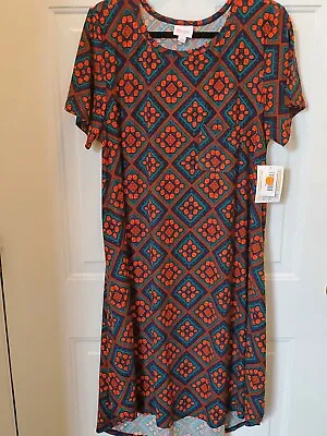 Vintage Retired LULAROE CARLY Dress XL Retro Geometric Aztec Shape BRAND NEW NWT • $17.99