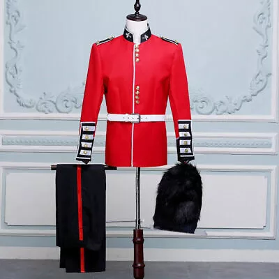 £69.60 • Buy UK Royal Guard Cosplay Red Military Uniform Hats Party Show Halloween Clothing
