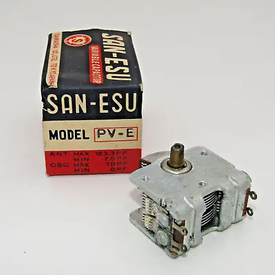 Vintage San-Esu Japan Variable Capacitor PV-E (Ant 7.5-163.3pF) (Osc 8-78pF) • $14.95