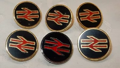 Vintage Br Enamel British Rail Railway Buttons - Lot Of 6 • £0.99