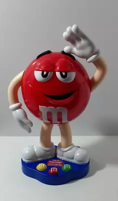 M&M’s Collectable 2012 Candy Dispenser Red M&M’s Blue Candy Base 10 Inches Tall • $29