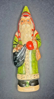 $280 • Buy VAILLANCOURT FOLK ART 1993 Father Christmas With Cat And Switches V RARE 10.5 