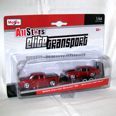 MAISTO All Stars Elite Transport CHEVROLET - 2004 SILVERADO SS & 1970 NOVA 1:64 • $25.25