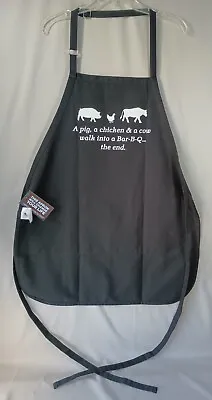 Funny BBQ Apron Men Black Chef's Grilling Cooking Apron W/ Pockets NEW W/ Tags • $6.95