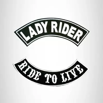 Lady Rider Ride To Live Rocker Patches Set For Biker Vest • $25.46