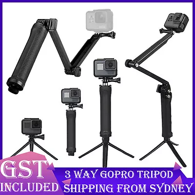 3-Way Foldable GoPro Tripod Mount Hand Grip Monopod For Gopro Hero 9 8 7 6 5 4 3 • $27.59