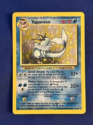 Pokemon TCG Card Unlimited Holo-foil Vaporeon 12/64 Mint • $0.99