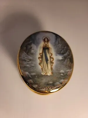 Vintage 1994 Ardleigh Elliott Porcelain Music Box Visions Our Lady Of Lourdes • $15