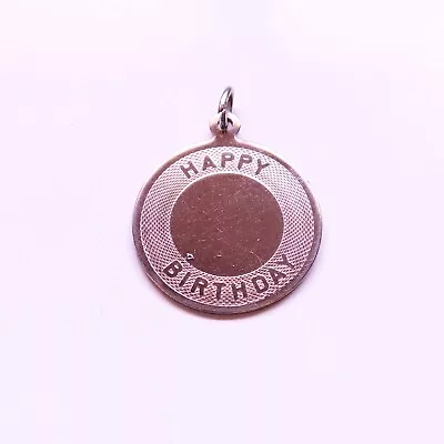 Vintage Aco 925 Sterling Silver Happy Birthday Bracelet Charm No Monogram • $12.49