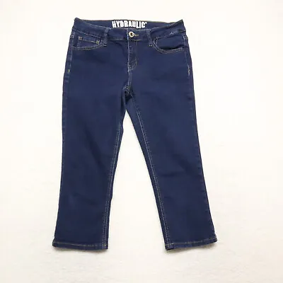 $13.11 • Buy Hydraulic Lola Women's Juniors Size 11 Blue Curvy Fit Capri Dark Stretch Jeans