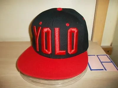 $19.99 • Buy  Yolo  Baseball Cap/hat-rost Snapback/black-red Block Letters/you Only Live Once