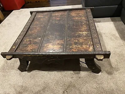 $450 • Buy Antique Ox Cart / Camel Cart Coffee Table Wood Metal