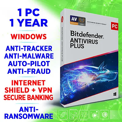 £9 • Buy Bitdefender Antivirus Plus 2023 1 PC 1 Year (UK / IE) Activation Key, Inkl. VPN