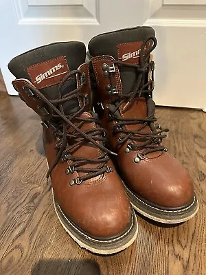 Simms Men’s Fly Fishing Boots Size 11 Brown Leather Felt Sole Wading Boots • $62