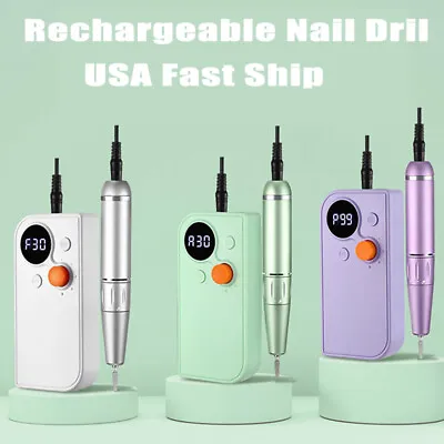30000RPM Rechargeable Electric Nail Drill Manicure Machine For Nail Gel Remove • $29.99