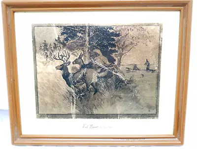 Reinhold H Palenske Foil Etching Print - 2 Deer- Let's Go!-Fred Bear Big Game • $15