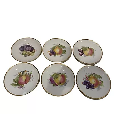 Vintage Rosenthal Fruit Motif Dessert Plates Gold Trim Set Of 6 Selb Germany • $59.99