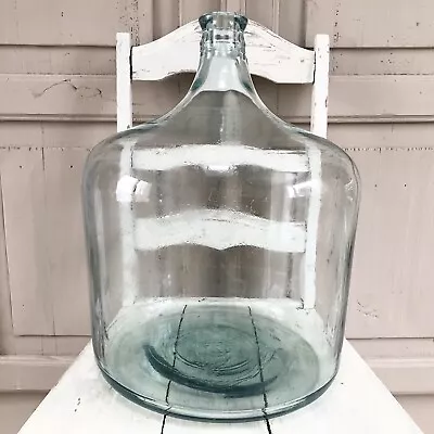 Vintage Carboy 5 Gallon Wine Bottle Jug DemiJohn Antique Blue Green Glass Rare • $189.95