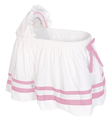 $108.29 • Buy Baby Doll Bedding Modern Hotel Style II Bassinet Skirt Pink