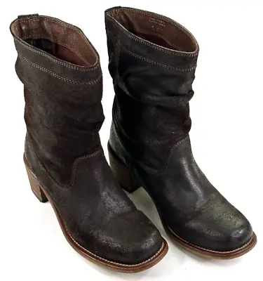 Aldo Lavorazione Artigiana Women's Slouch Boots Brown Leather Mid-Calf Size 8.5 • $37.99