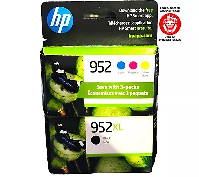 4 Pack HP 952XL Black&952 Cyan/Magenta/Yellow Original Ink Factory Sealed 25/26 • $92.77