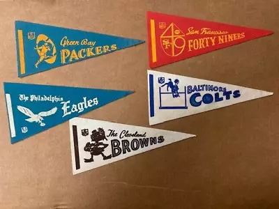 1960s Vintage NFL Mini Pennants 4 X9  Lot Of 5 Different • $14.76