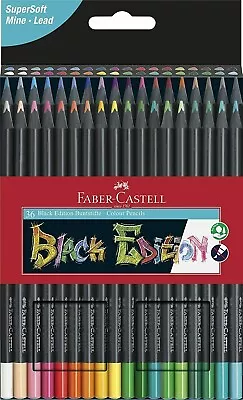 Colouring Pencils - Faber-Castell Black Edition Assorted Colours - Pack Of 36 • £16.99